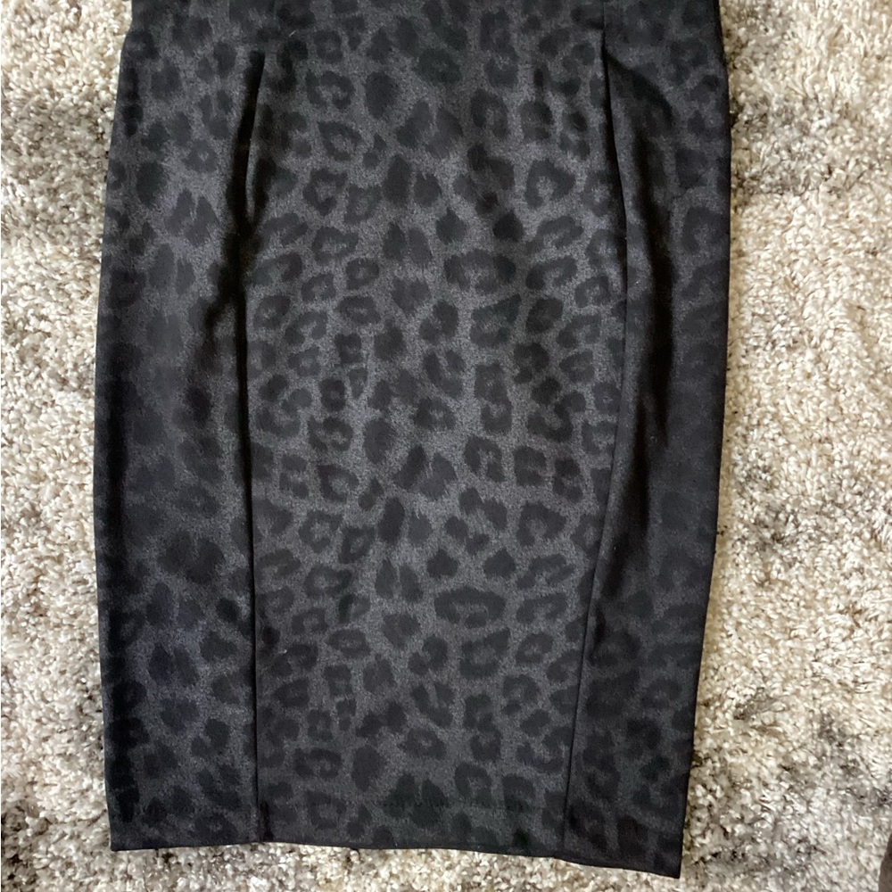 Jessica Charcoal Leopard Print Jacket and Skirt Set - Picture 5 of 6